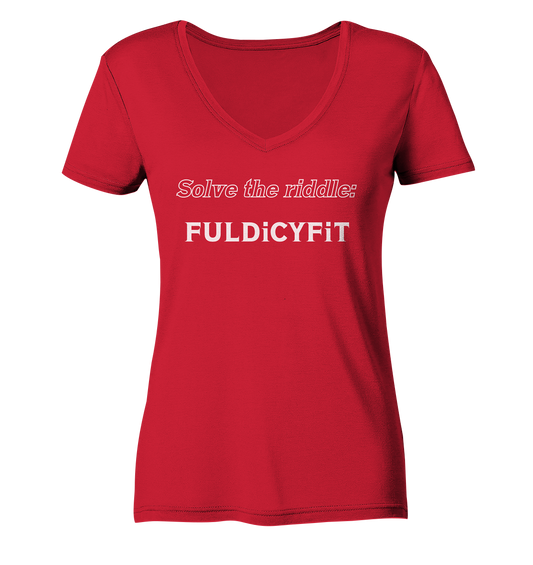 SOLVE THE RIDDLE - FULDiCYFiT  (Ladies)  - Ladies Organic V-Neck Shirt