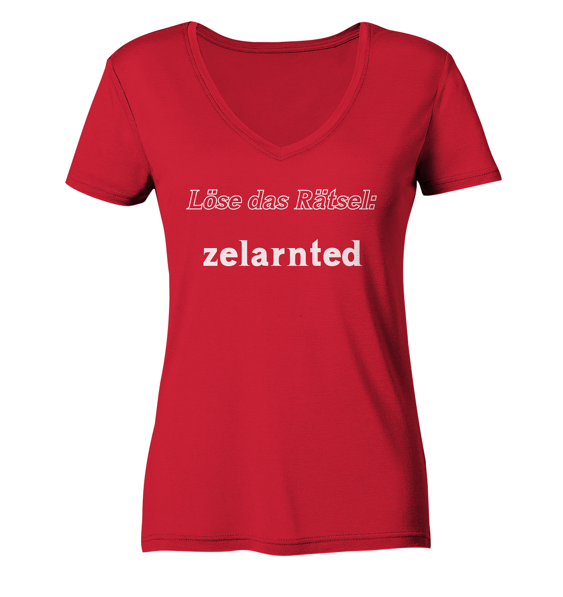 LÖSE DAS RÄTSEL - zelarnted  (Ladies)  - Ladies Organic V-Neck Shirt