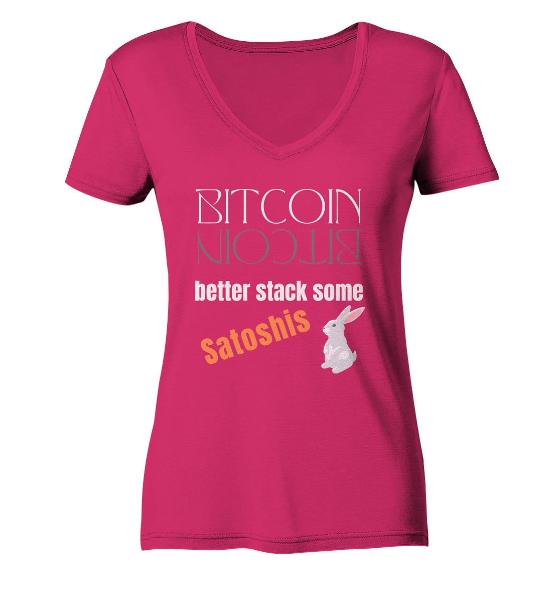 BITCOIN better stack some Satoshis - LADIES COLLECTION 21% automat. Rabatt bis zum Halving 2024  - Ladies Organic V-Neck Shirt