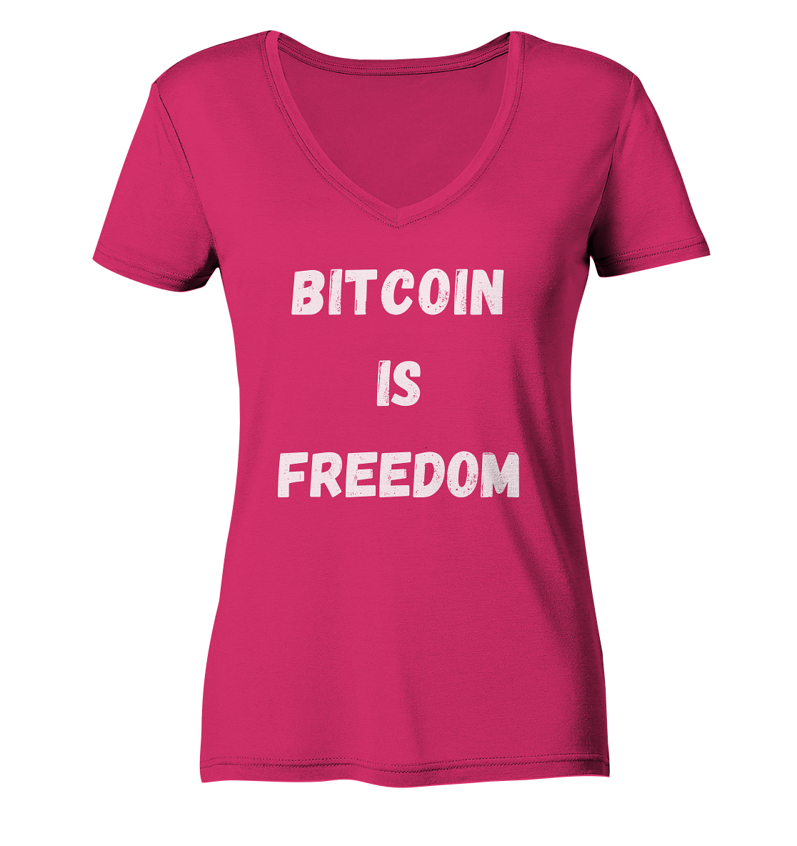 BITCOIN IS FREEDOM - LADIES COLLECTION 21% automat. Rabatt bis zum Halving 2024  - Ladies Organic V-Neck Shirt