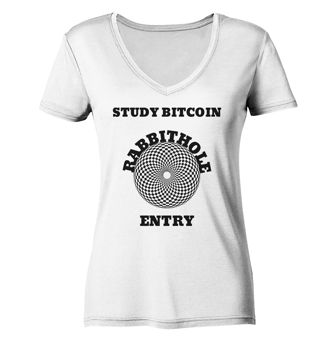 STUDY BITCOIN - RABBITHOLE ENTRY # Ladies Collection 21% Rabatt bis zum Halving 2024   - Ladies Organic V-Neck Shirt