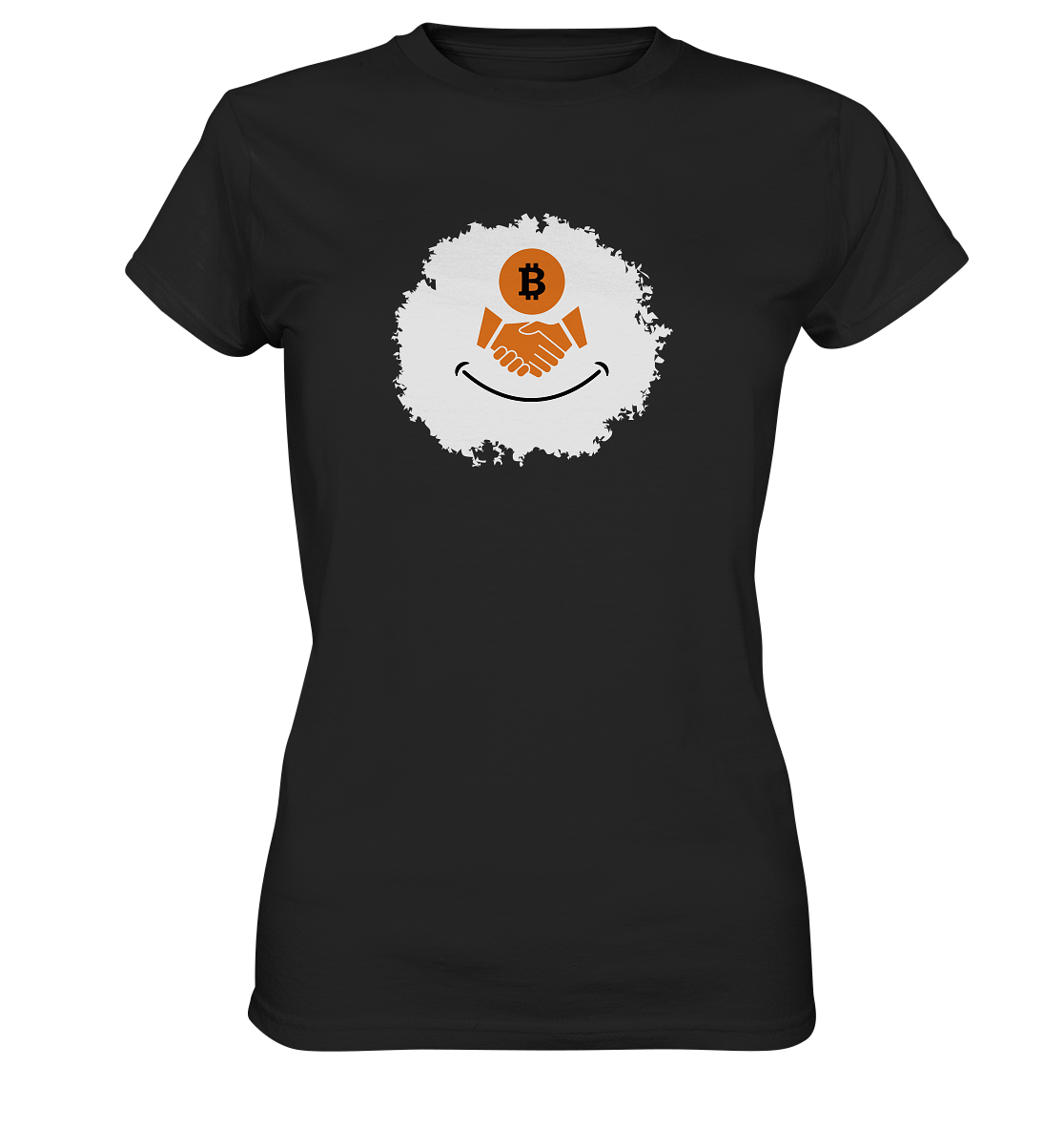 Smiley Bitcoin handshake - (Ladies Collection 21% Rabatt bis zum Halving 2024) - Ladies Premium Shirt