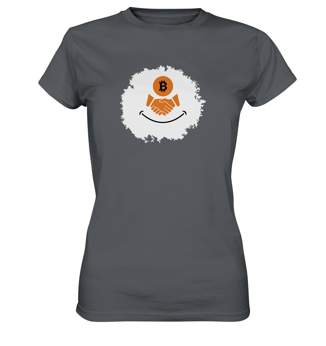 Smiley Bitcoin handshake - (Ladies Collection 21% Rabatt bis zum Halving 2024) - Ladies Premium Shirt