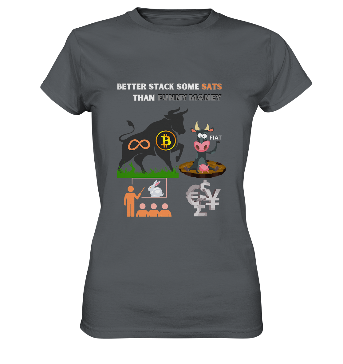 BETTER STACK SOME SATS THAN FUNNY MONEY - BTC BULLE, unendlich, Kaninchenbau-Schule,... - LADIES COLLECTION 21% automat. Rabatt bis zum Halving 2024 - Ladies Premium Shirt