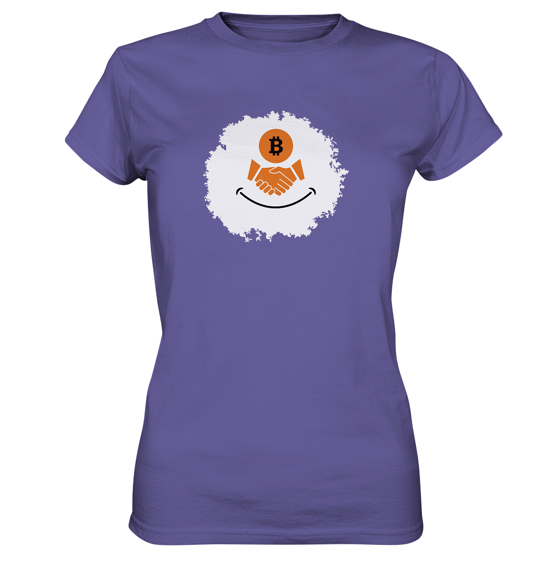 Smiley Bitcoin handshake - (Ladies Collection 21% Rabatt bis zum Halving 2024) - Ladies Premium Shirt