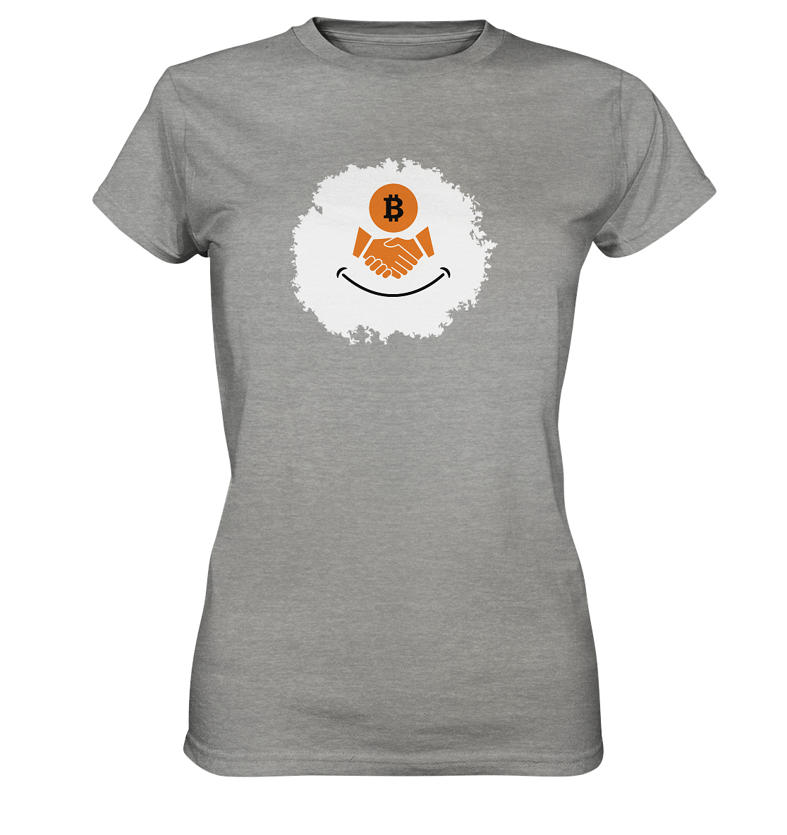 Smiley Bitcoin handshake - (Ladies Collection 21% Rabatt bis zum Halving 2024) - Ladies Premium Shirt