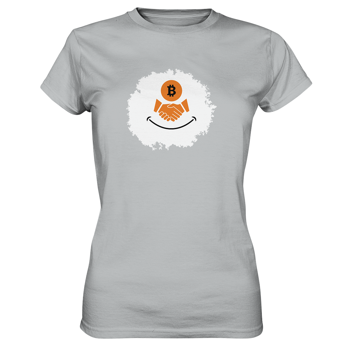 Smiley Bitcoin handshake - (Ladies Collection 21% Rabatt bis zum Halving 2024) - Ladies Premium Shirt