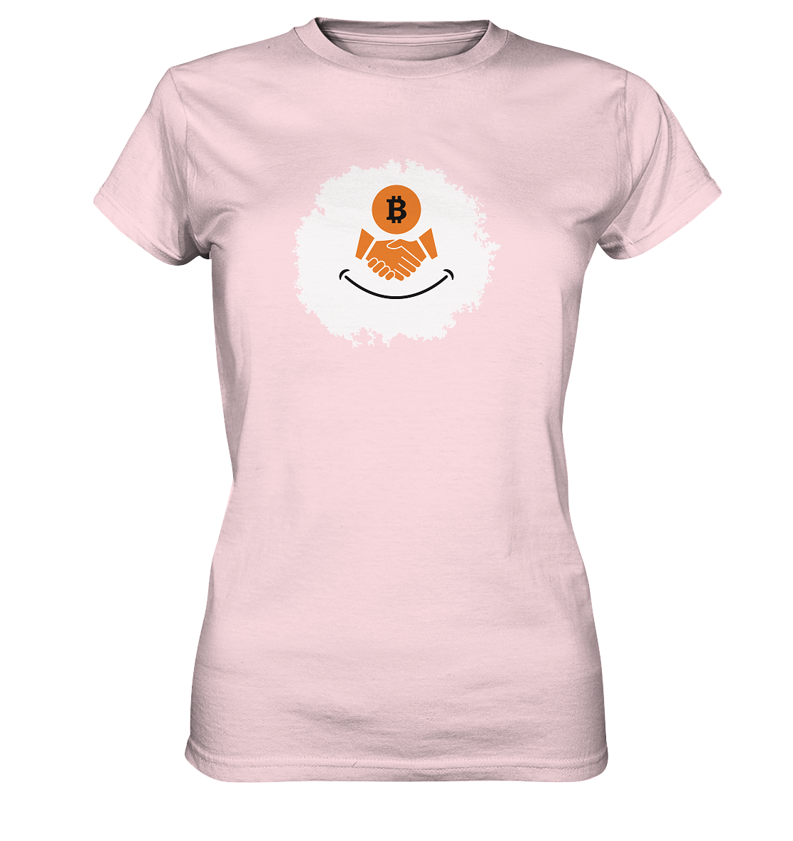 Smiley Bitcoin handshake - (Ladies Collection 21% Rabatt bis zum Halving 2024) - Ladies Premium Shirt