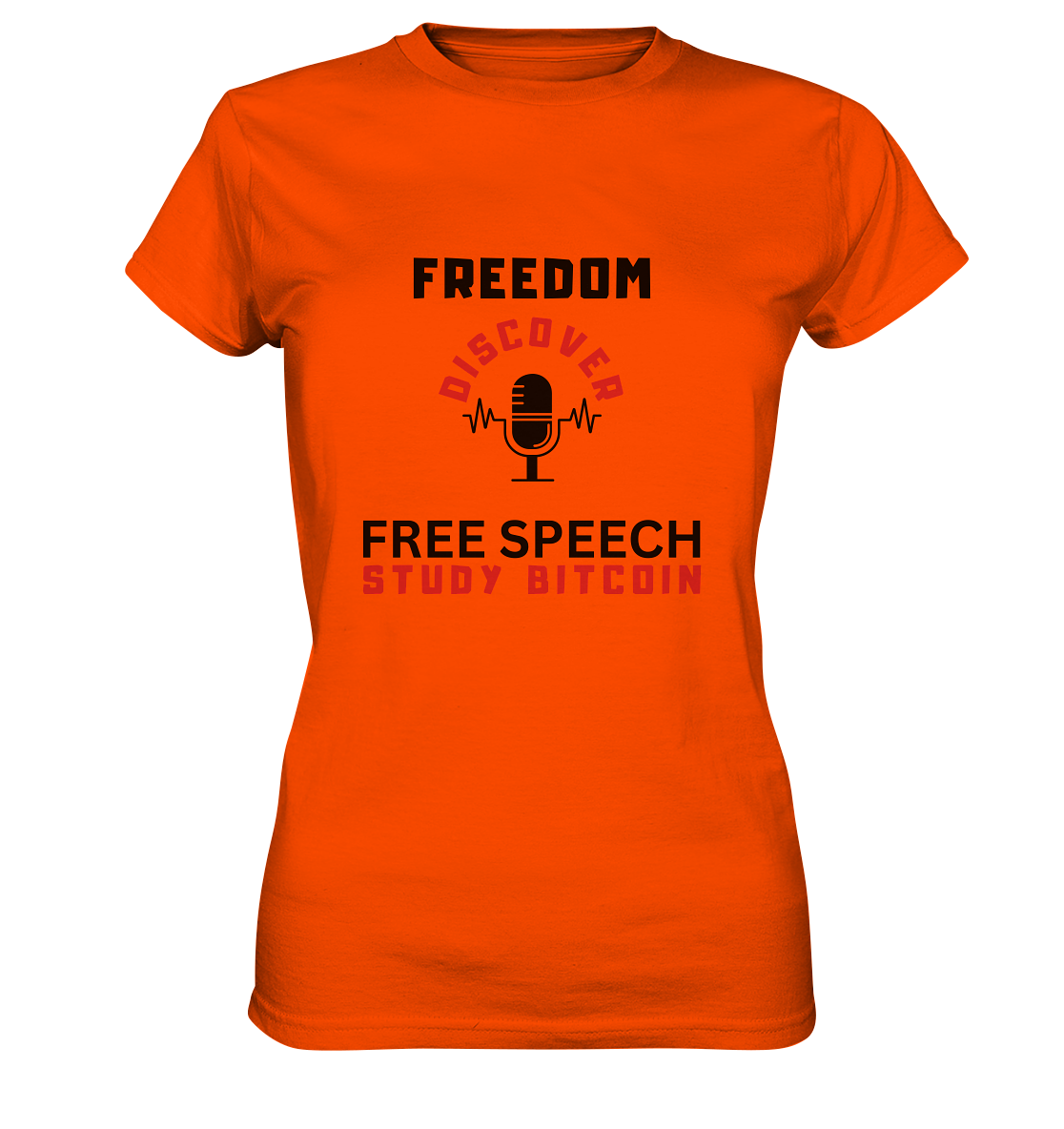 FREEDOM (Mikrofon) DISCOVER FREE SPEECH, STUDY BITCOIN - LADIES COLLECTION 21% automat. Rabatt bis zum Halving 2024  - Ladies Premium Shirt