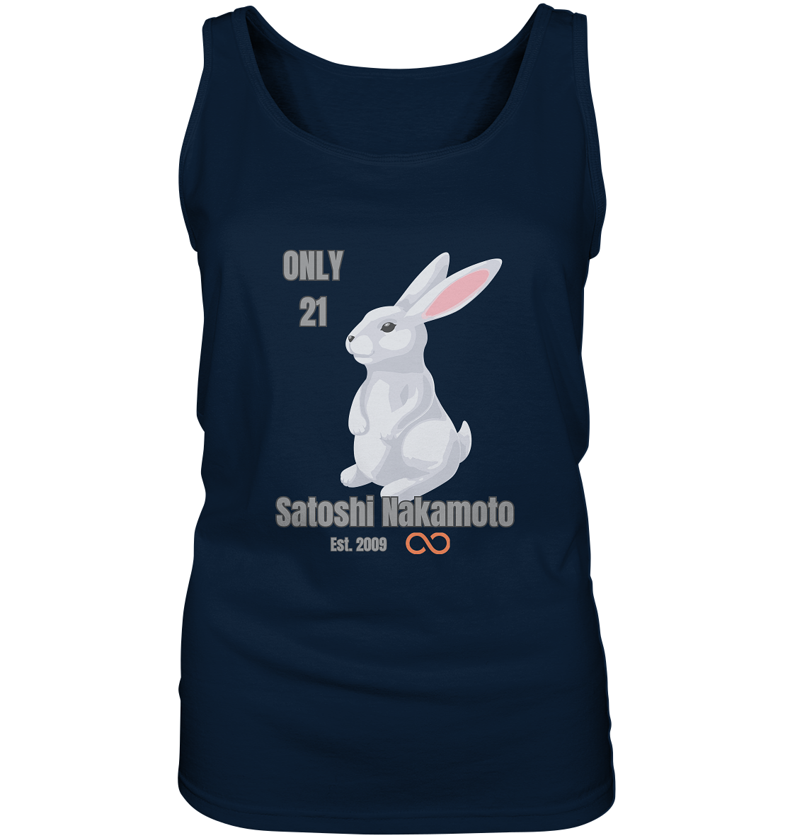 SATOSHI NAKAMOTO Est. 2009 (unendlich) ONLY 21- LADIES COLLECTION 21% automat. Rabatt bis zum Halving 2024  - Ladies Tank-Top