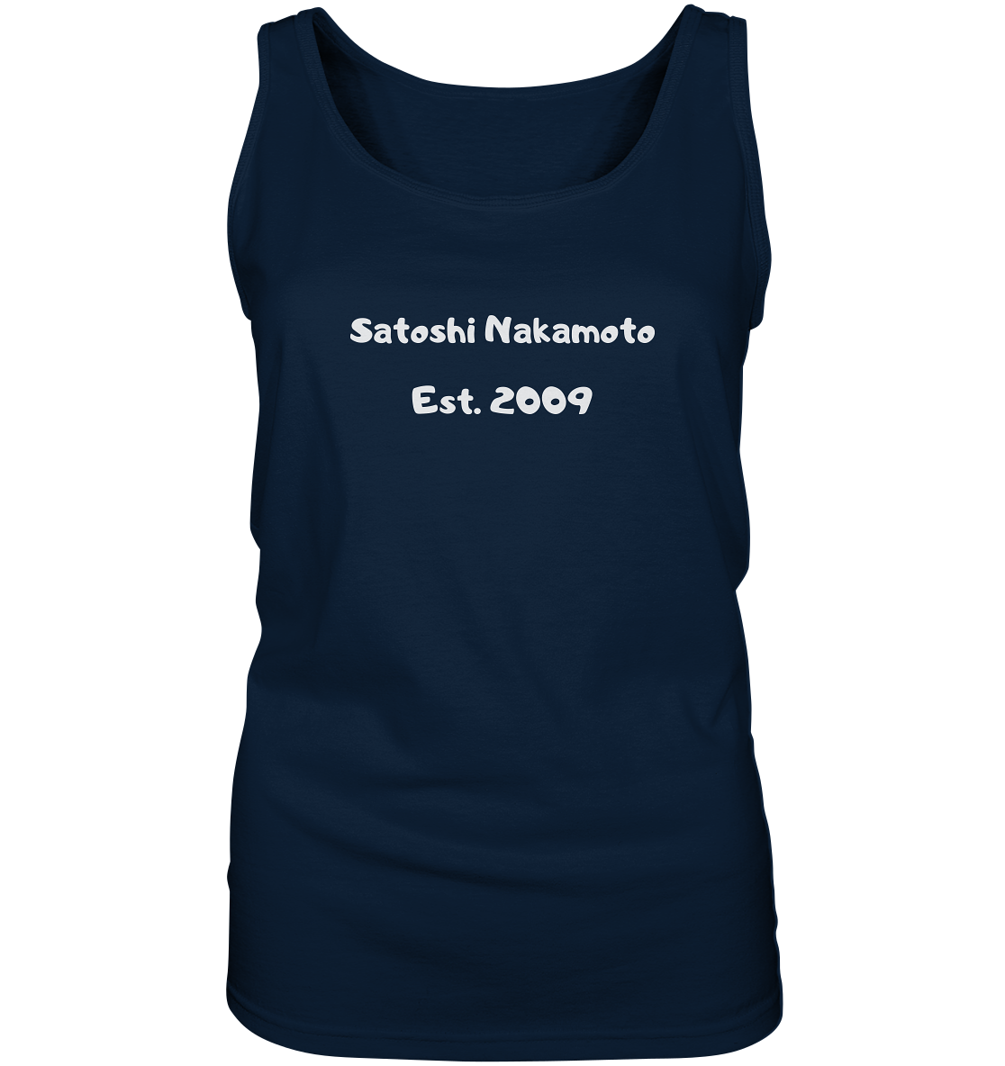 SATOSHI NAKAMOTO Est. 2009 (Signatur pur) - LADIES COLLECTION 21% automat. Rabatt bis zum Halving 2024   - Ladies Tank-Top