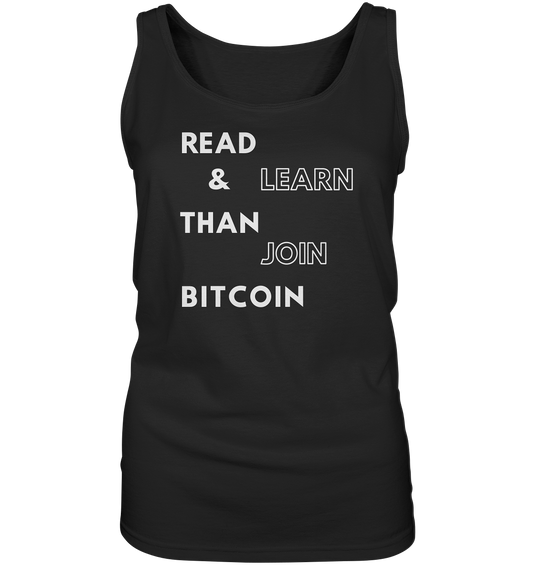 READ & LEARN THAN JOIN BITCOIN - Ladies Collection - Ladies Tank-Top