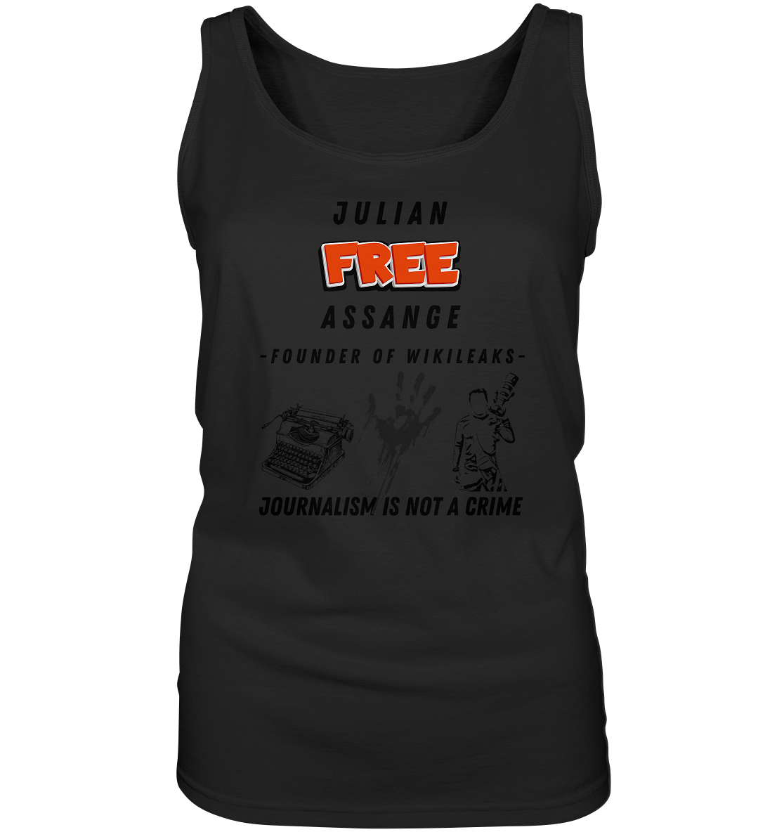 FREE JULIAN ASSANGE - FOUNDER OF WIKILEAKS - JOURNALISM IS NOT A CRIME (3 Grafiken) - Ladies Collection 21% Rabatt bis zum Halving 2024) - Ladies Tank-Top