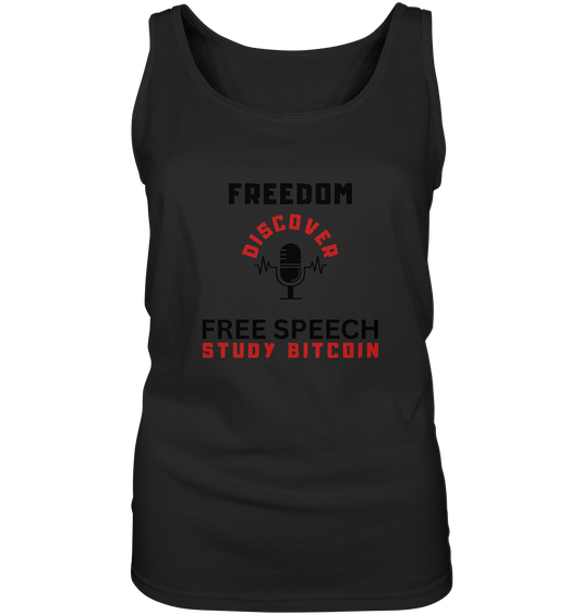 FREEDOM (Mikrofon) DISCOVER FREE SPEECH, STUDY BITCOIN - LADIES COLLECTION 21% automat. Rabatt bis zum Halving 2024  - Ladies Tank-Top