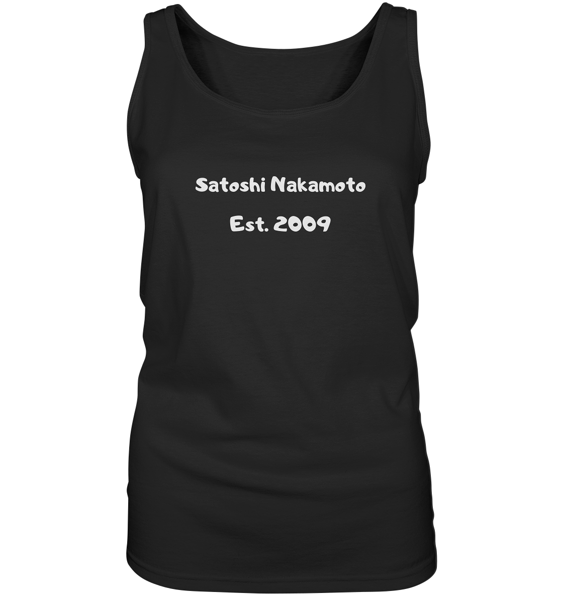 SATOSHI NAKAMOTO Est. 2009 (Signatur pur) - LADIES COLLECTION 21% automat. Rabatt bis zum Halving 2024   - Ladies Tank-Top