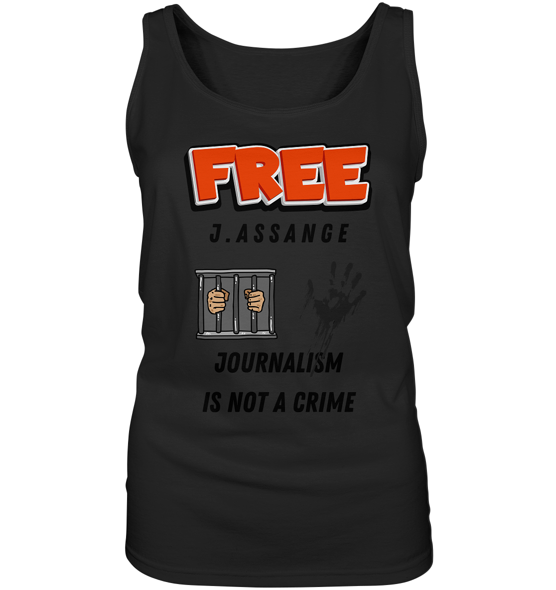 FREE J. ASSANGE - JOURNALISM IS NOT A CRIME (2 Grafiken) - Ladies Collection 21% Rabatt bis zum Halving 2024) - Ladies Tank-Top