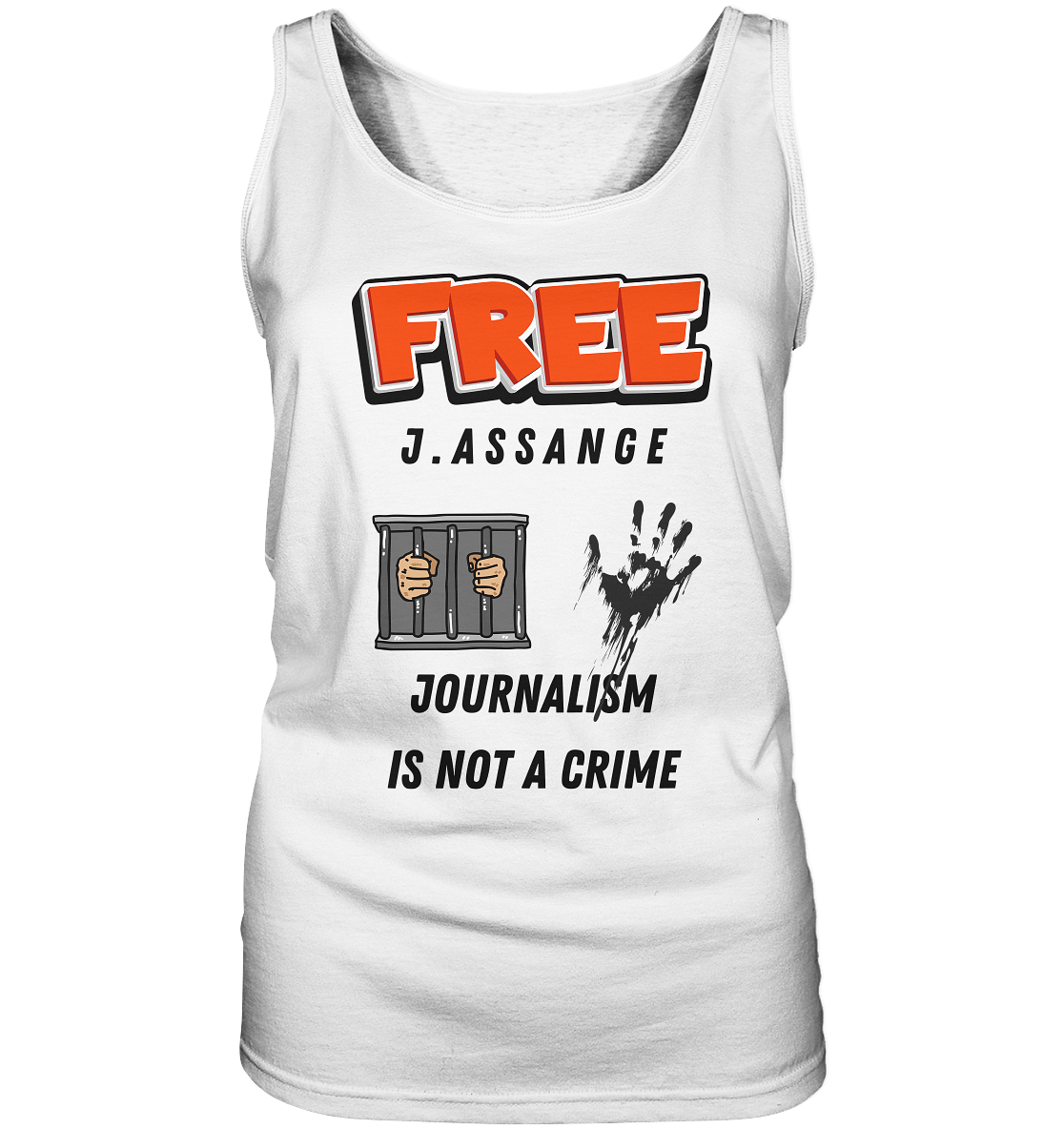 FREE J. ASSANGE - JOURNALISM IS NOT A CRIME (2 Grafiken) - Ladies Collection 21% Rabatt bis zum Halving 2024) - Ladies Tank-Top