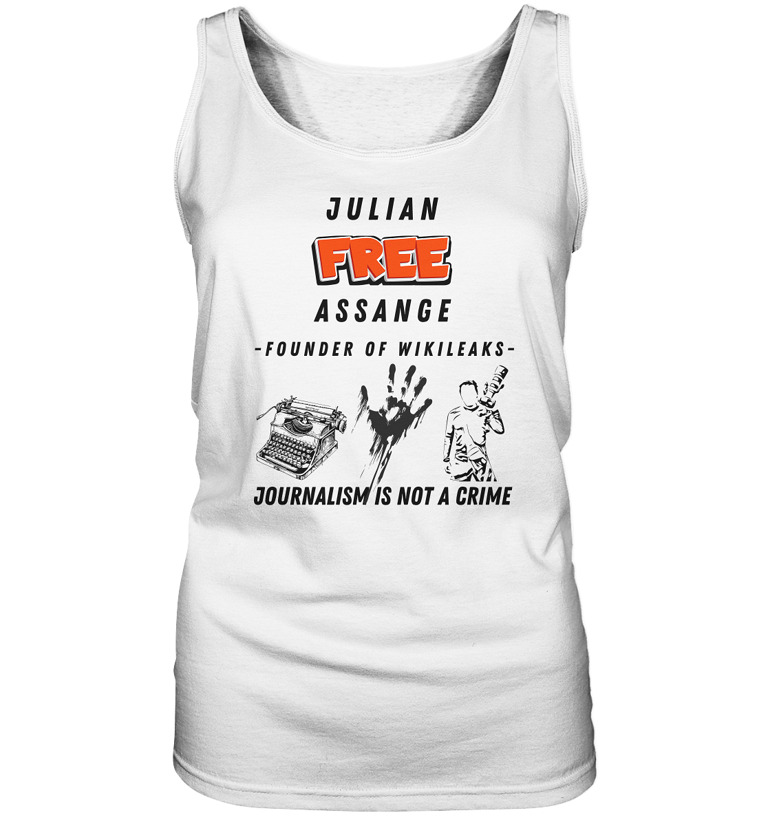 FREE JULIAN ASSANGE - FOUNDER OF WIKILEAKS - JOURNALISM IS NOT A CRIME (3 Grafiken) - Ladies Collection 21% Rabatt bis zum Halving 2024) - Ladies Tank-Top