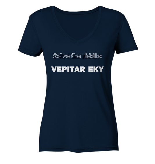 SOLVE THE RIDDLE - VEPITAR EKY  (Ladies) - Ladies V-Neck Shirt