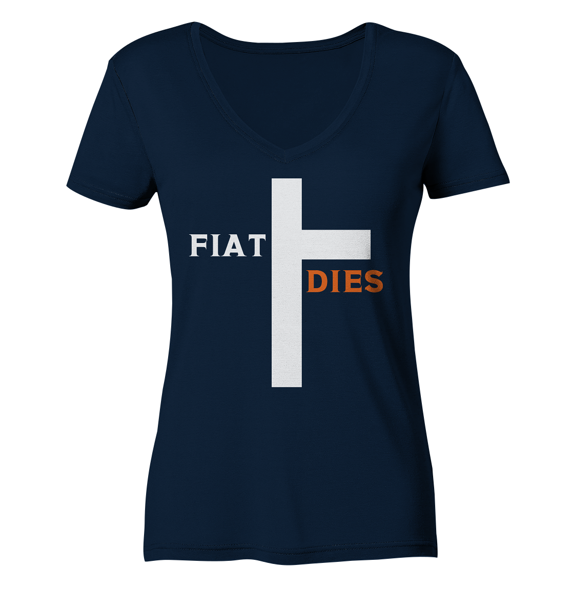 FIAT DIES (weiss / orange) - Ladies Collection - Ladies V-Neck Shirt