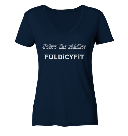 SOLVE THE RIDDLE - FULDiCYFiT  (Ladies)  - Ladies V-Neck Shirt