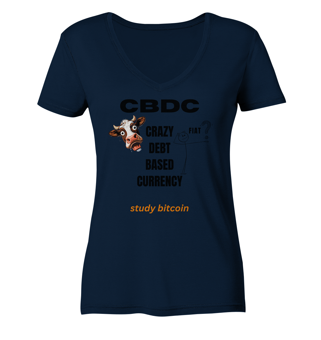 CBDC - CRAZY DEBT BASED CURRENCY - study bitcoin (Ladies Collection 21% Rabatt bis zum Halving 2024) - Ladies V-Neck Shirt