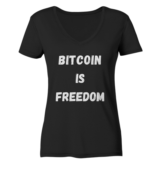 BITCOIN IS FREEDOM - LADIES COLLECTION 21% automat. Rabatt bis zum Halving 2024  - Ladies V-Neck Shirt