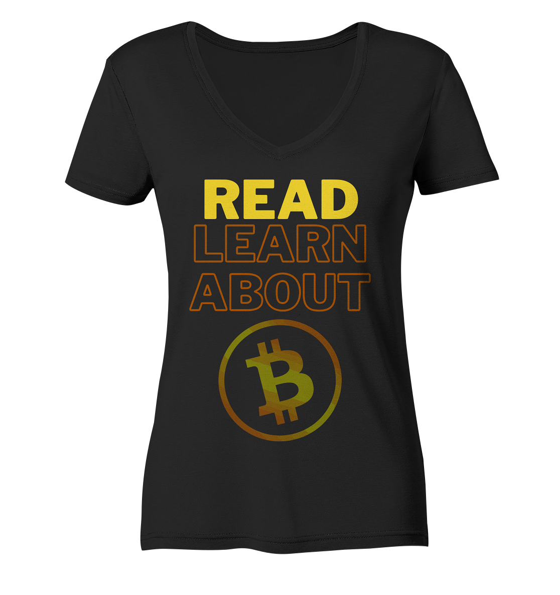 READ - LEARN ABOUT BITCOIN - Ladies Collection - Ladies V-Neck Shirt