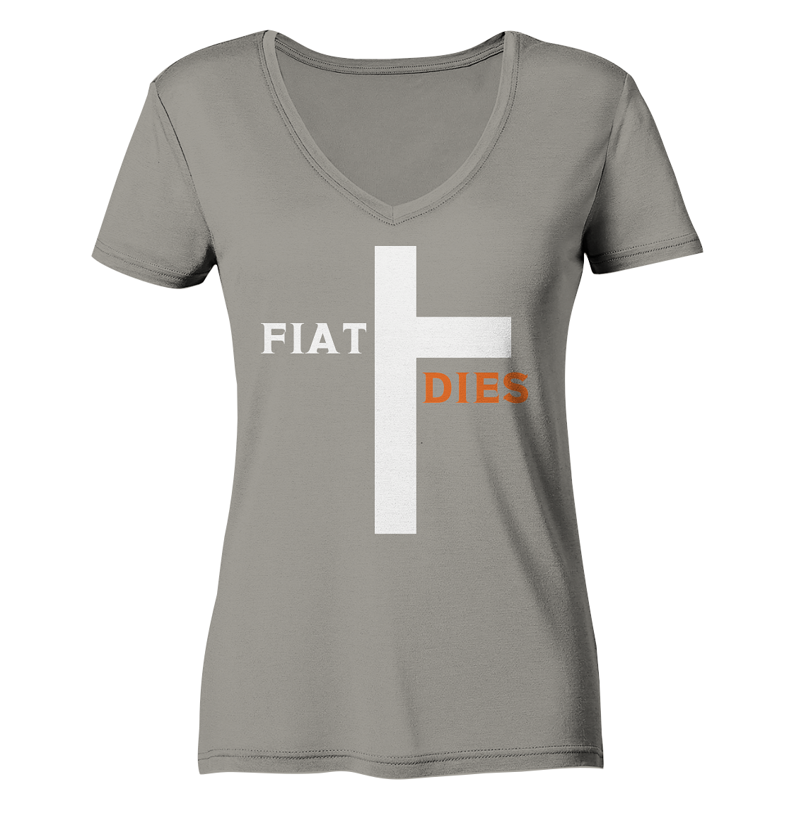 FIAT DIES (weiss / orange) - Ladies Collection - Ladies V-Neck Shirt