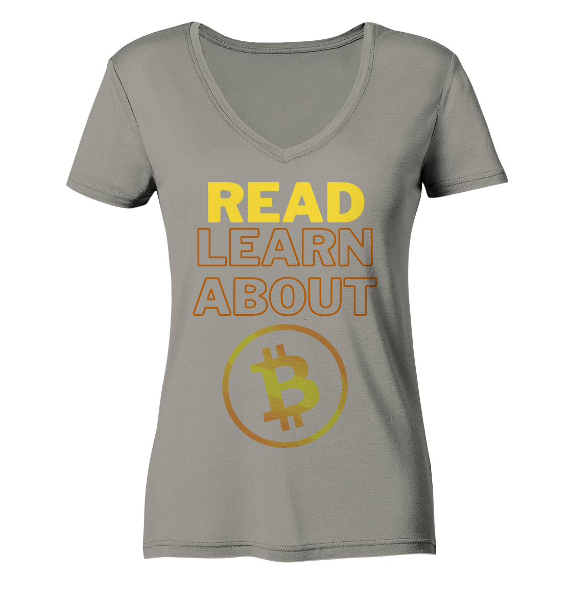 READ - LEARN ABOUT BITCOIN - Ladies Collection - Ladies V-Neck Shirt