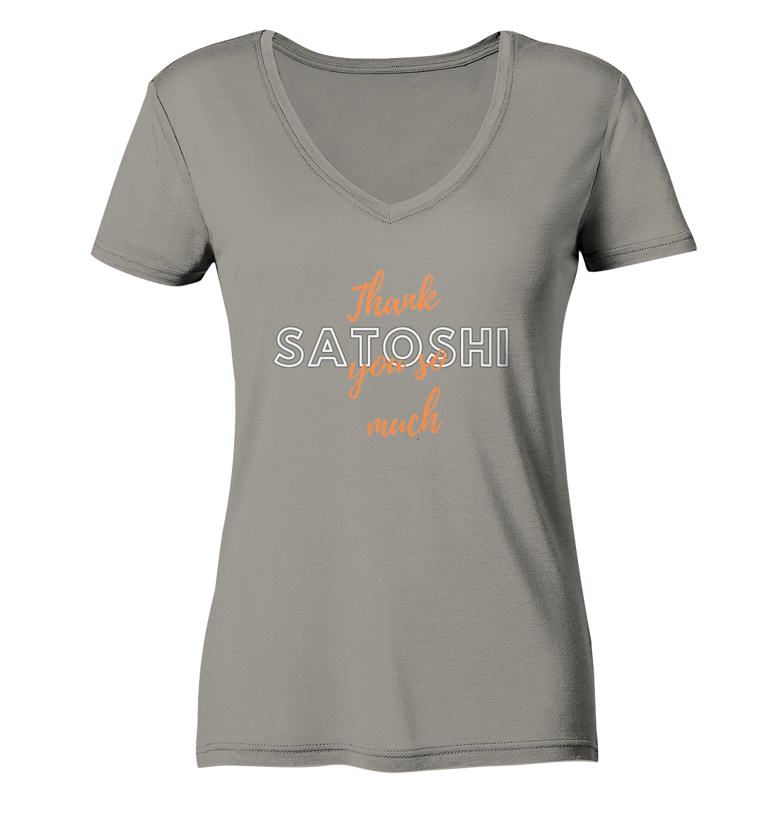 THANK YOU SO MUCH SATOSHI (Version Chaos) - LADIES COLLECTION 21% automat. Rabatt bis zum Halving 2024   - Ladies V-Neck Shirt