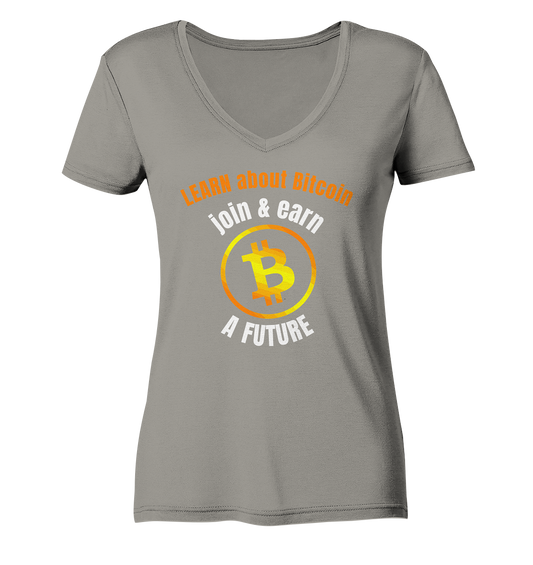 LEARN about BITCOIN join & earn A FUTURE - Ladies collection - Ladies V-Neck Shirt