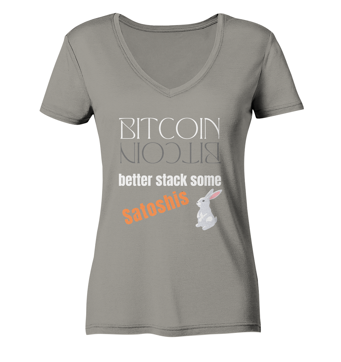 BITCOIN better stack some Satoshis - LADIES COLLECTION 21% automat. Rabatt bis zum Halving 2024  - Ladies V-Neck Shirt