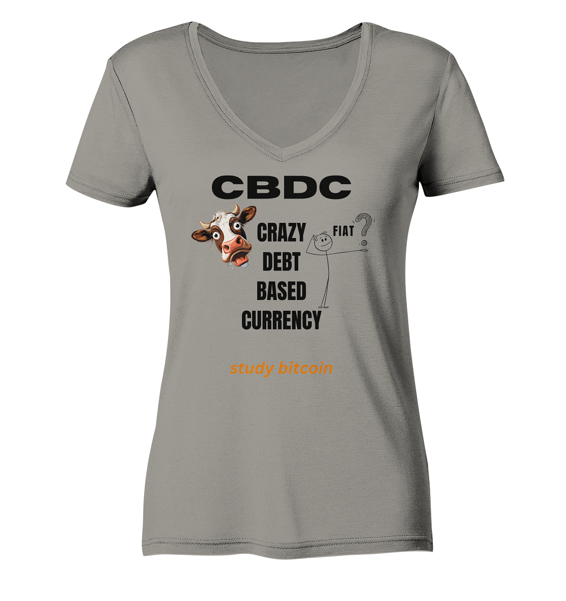 CBDC - CRAZY DEBT BASED CURRENCY - study bitcoin (Ladies Collection 21% Rabatt bis zum Halving 2024) - Ladies V-Neck Shirt