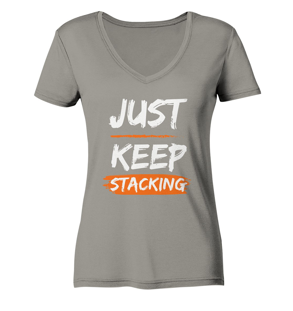 JUST KEEP STACKING - LADIES COLLECTION 21% automat. Rabatt bis zum Halving 2024   - Ladies V-Neck Shirt