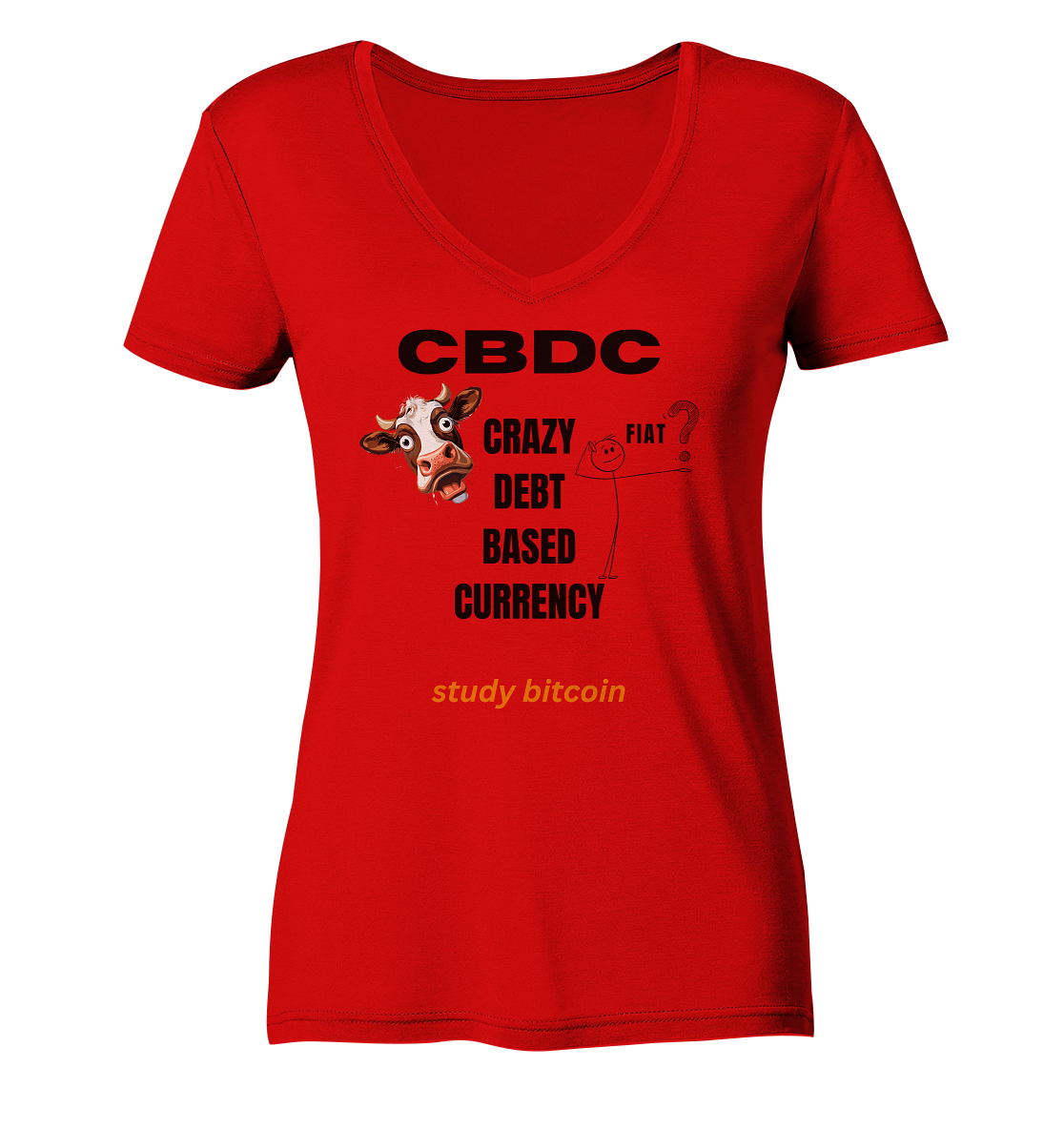 CBDC - CRAZY DEBT BASED CURRENCY - study bitcoin (Ladies Collection 21% Rabatt bis zum Halving 2024) - Ladies V-Neck Shirt