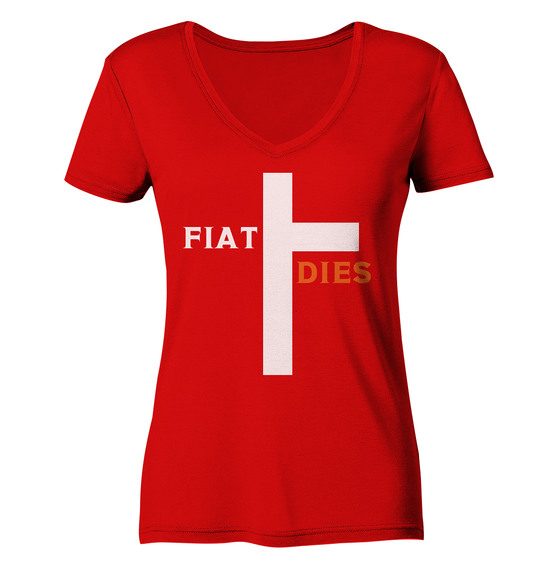 FIAT DIES (weiss / orange) - Ladies Collection - Ladies V-Neck Shirt