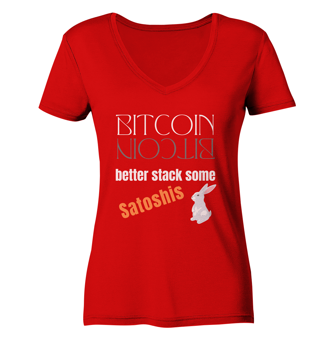 BITCOIN better stack some Satoshis - LADIES COLLECTION 21% automat. Rabatt bis zum Halving 2024  - Ladies V-Neck Shirt