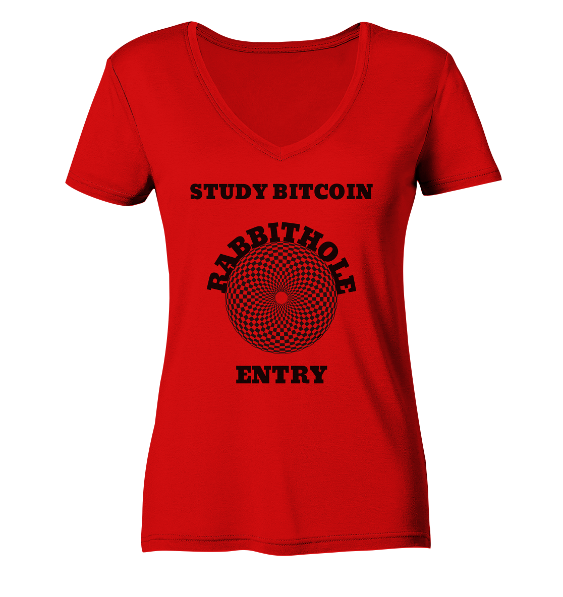 STUDY BITCOIN - RABBITHOLE ENTRY # Ladies Collection 21% Rabatt bis zum Halving 2024   - Ladies V-Neck Shirt