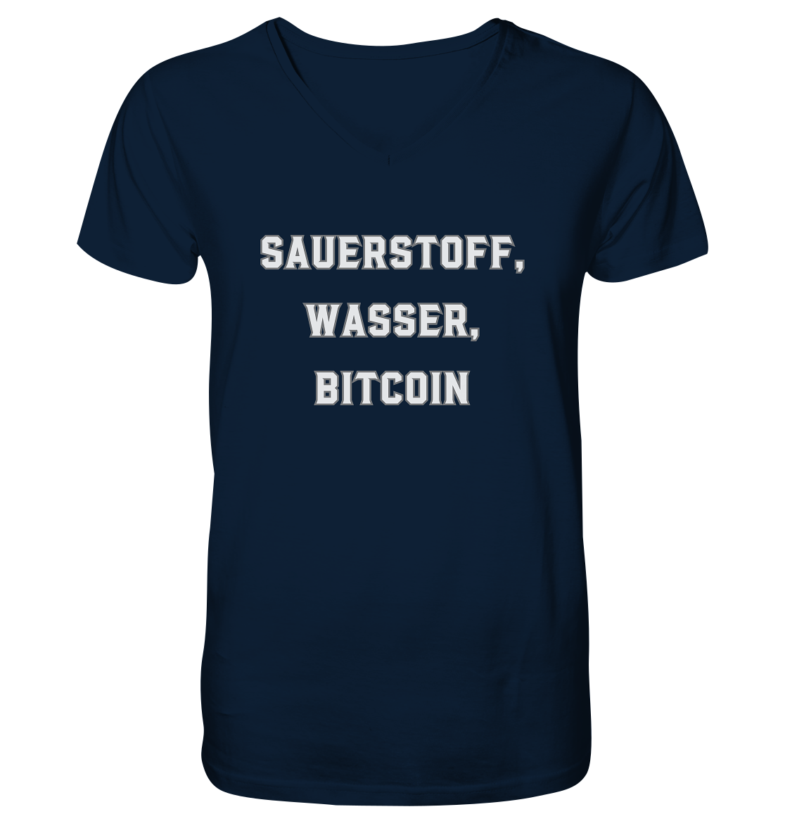 Sauerstoff, Wasser, Bitcoin - Mens Organic V-Neck Shirt