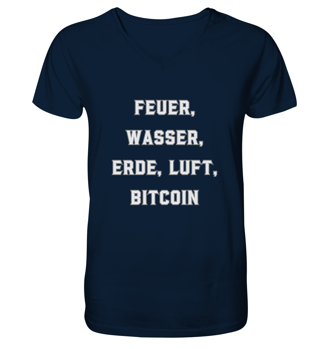 FEUER, WASSER, ERDE, LUFT, BITCOIN - Mens Organic V-Neck Shirt