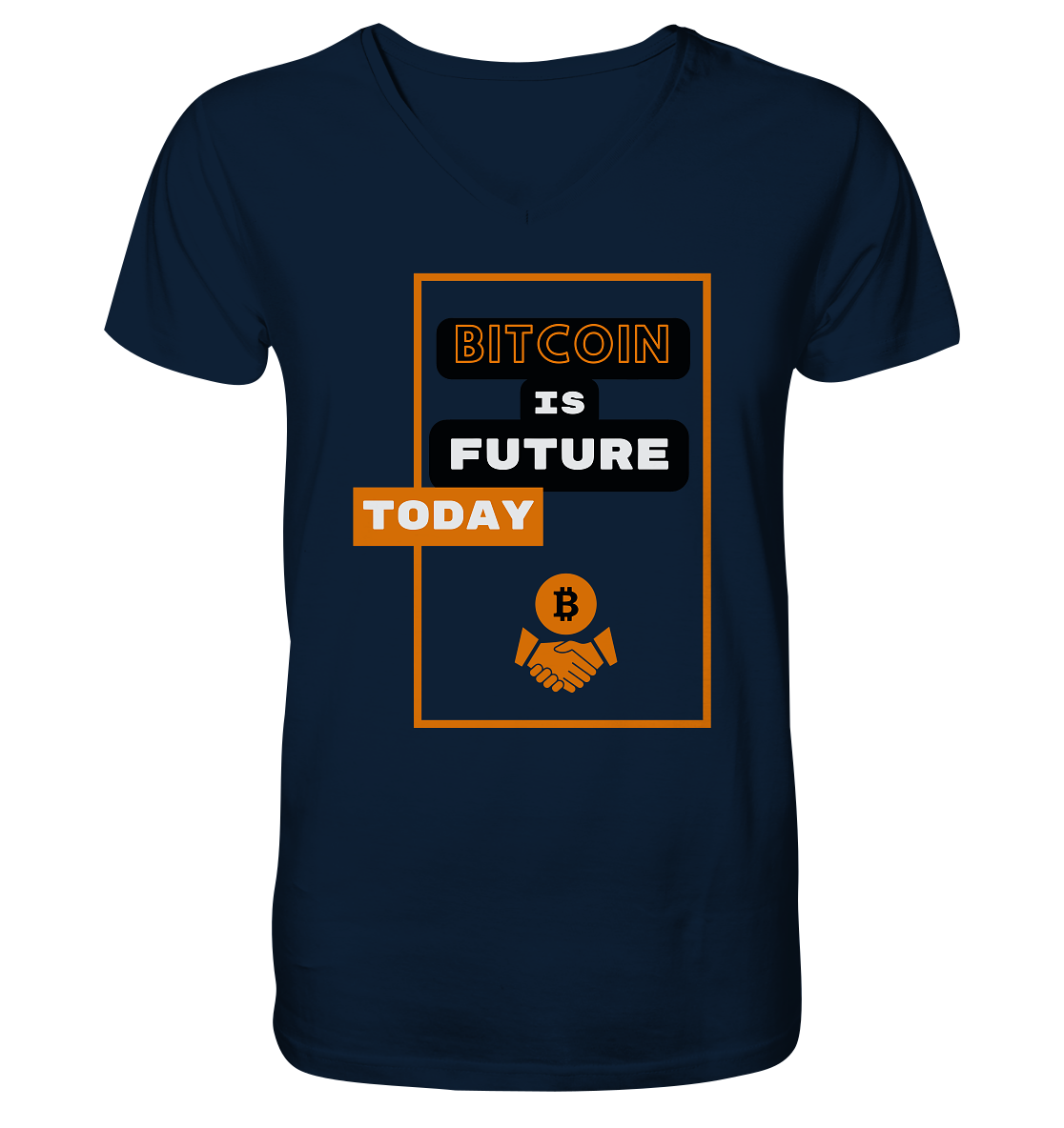 BITCOIN IS FUTURE TODAY - Var. black "B" - Mens Organic V-Neck Shirt