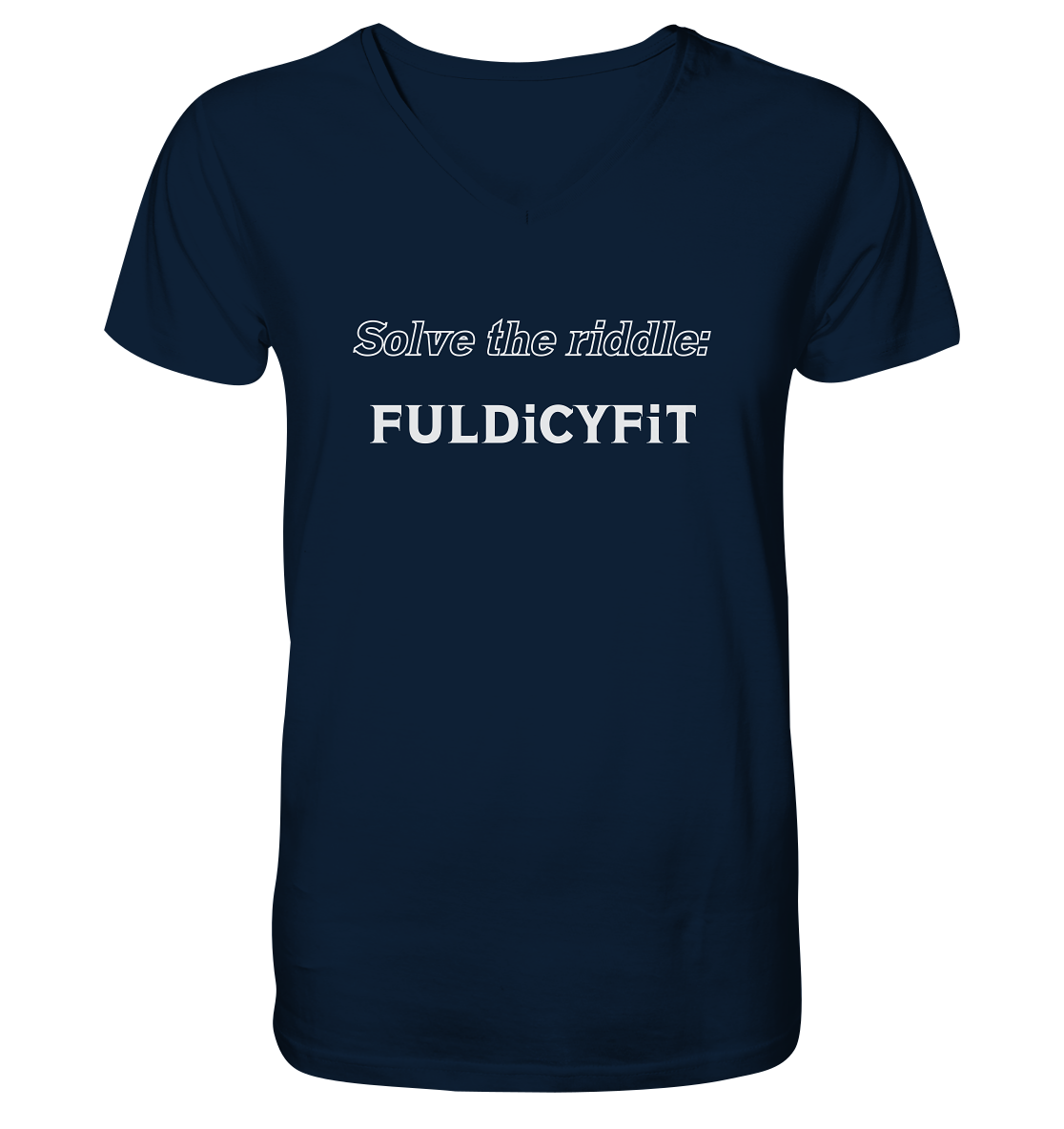 SOLVE THE RIDDLE - FULDiCYFiT - Mens Organic V-Neck Shirt