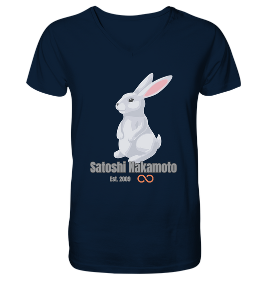 SATOSHI NAKAMOTO Est. 2009 (unendlich) - Mens Organic V-Neck Shirt