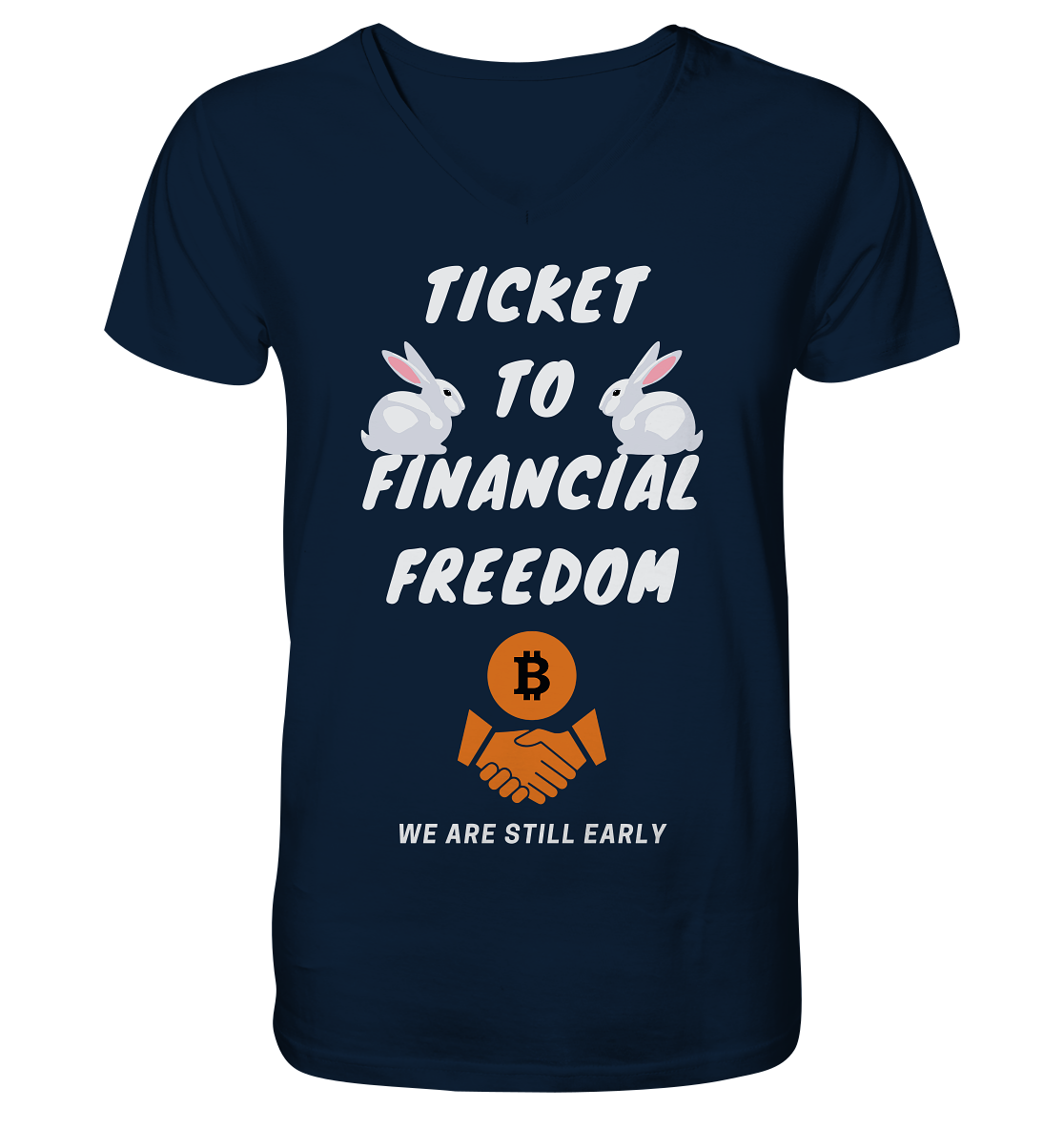 TICKET TO FINANCIAL FREEDOM - sitting rabbits - Mens Organic V-Neck Shirt