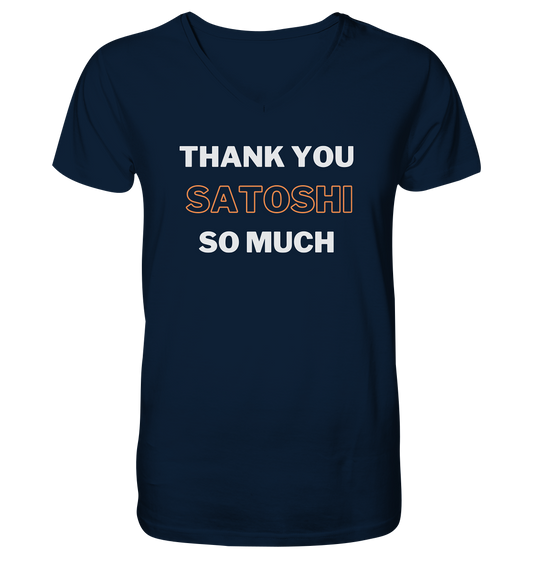 THANK YOU SO MUCH SATOSHI - Mens Organic V-Neck Shirt