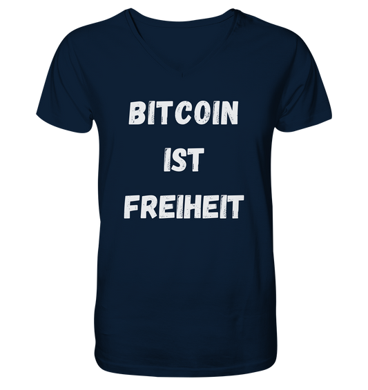 BITCOIN IST FREIHEIT - Mens Organic V-Neck Shirt