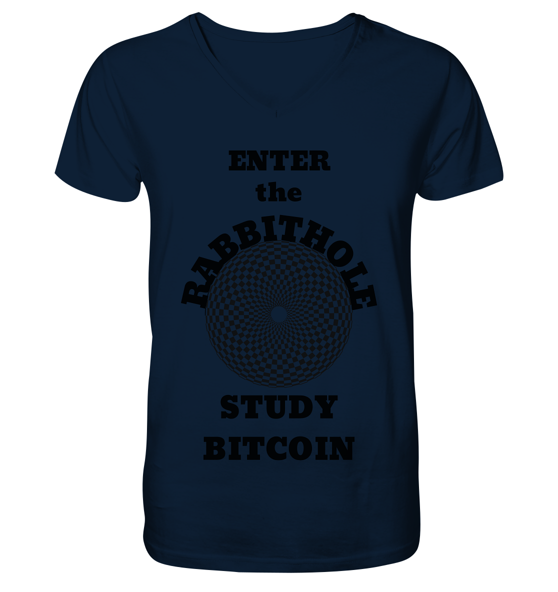 ENTER the RABBITHOLE - STUDY BITCOIN - Mens Organic V-Neck Shirt