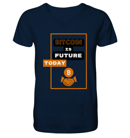 BITCOIN IS FUTURE TODAY - Mens Organic V-Neck Shirt