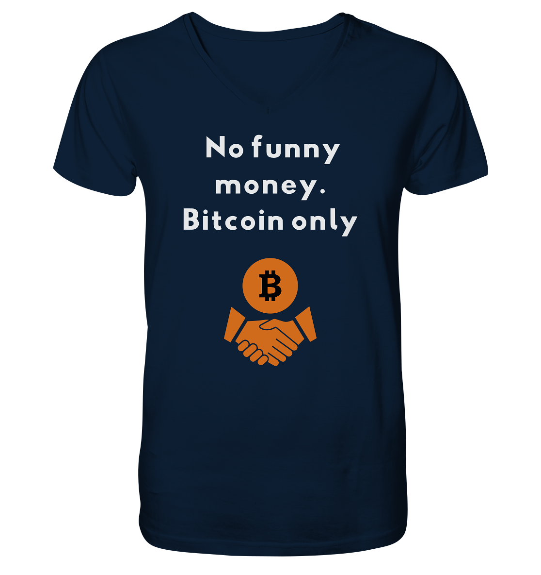 No funny money. Bitcoin only - Mens Organic V-Neck Shirt